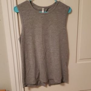 Grey Fabletics tank with cute back detail